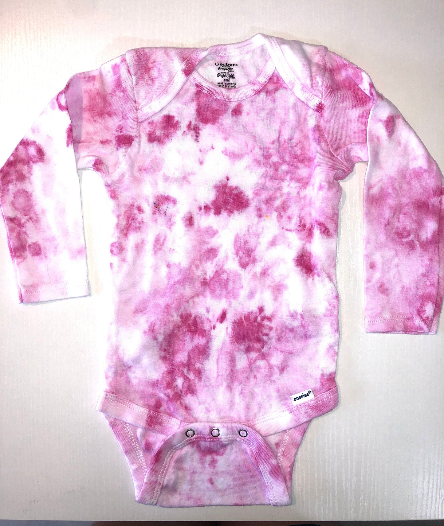 Organic tie dye onesies- long sleeve, 0-3 months