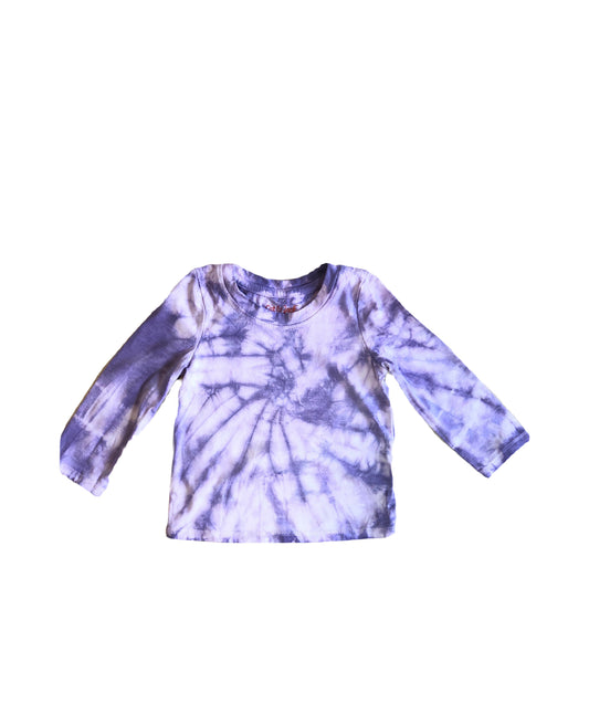 Tcu purple tie dyed spiral long sleeve t-shirt- kids