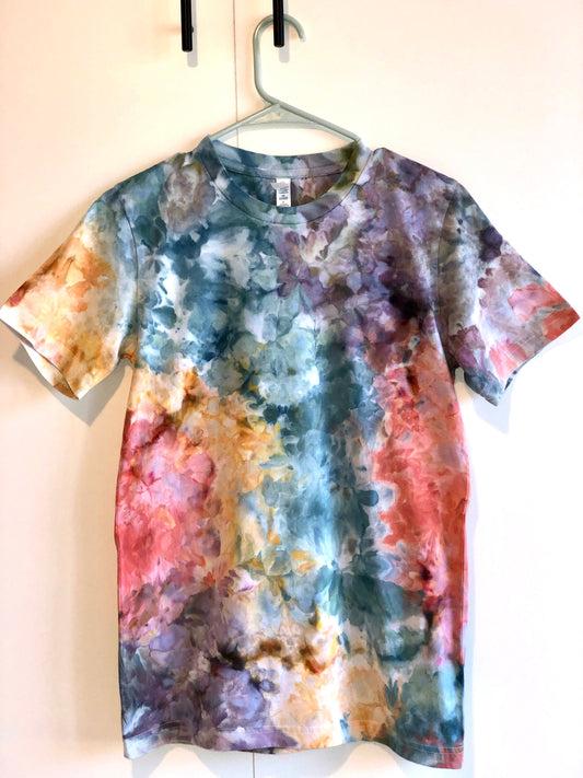 Teal/purple/orange tie dye t-shirt/long or short sleeve