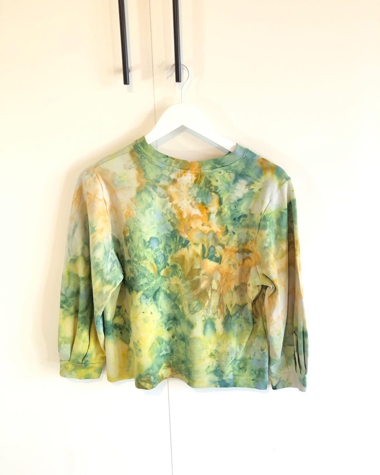 Ice dyed bishop sleeve blouse ice dyed