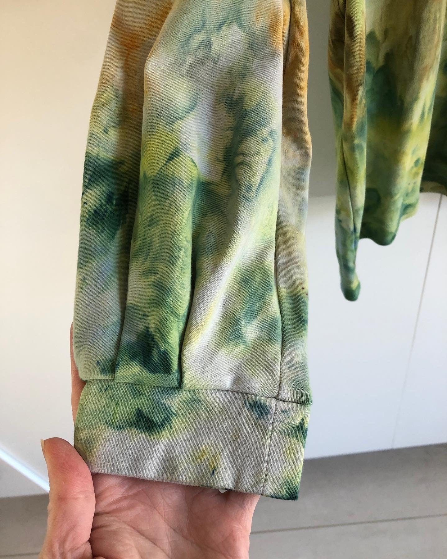 Ice dyed bishop sleeve blouse ice dyed