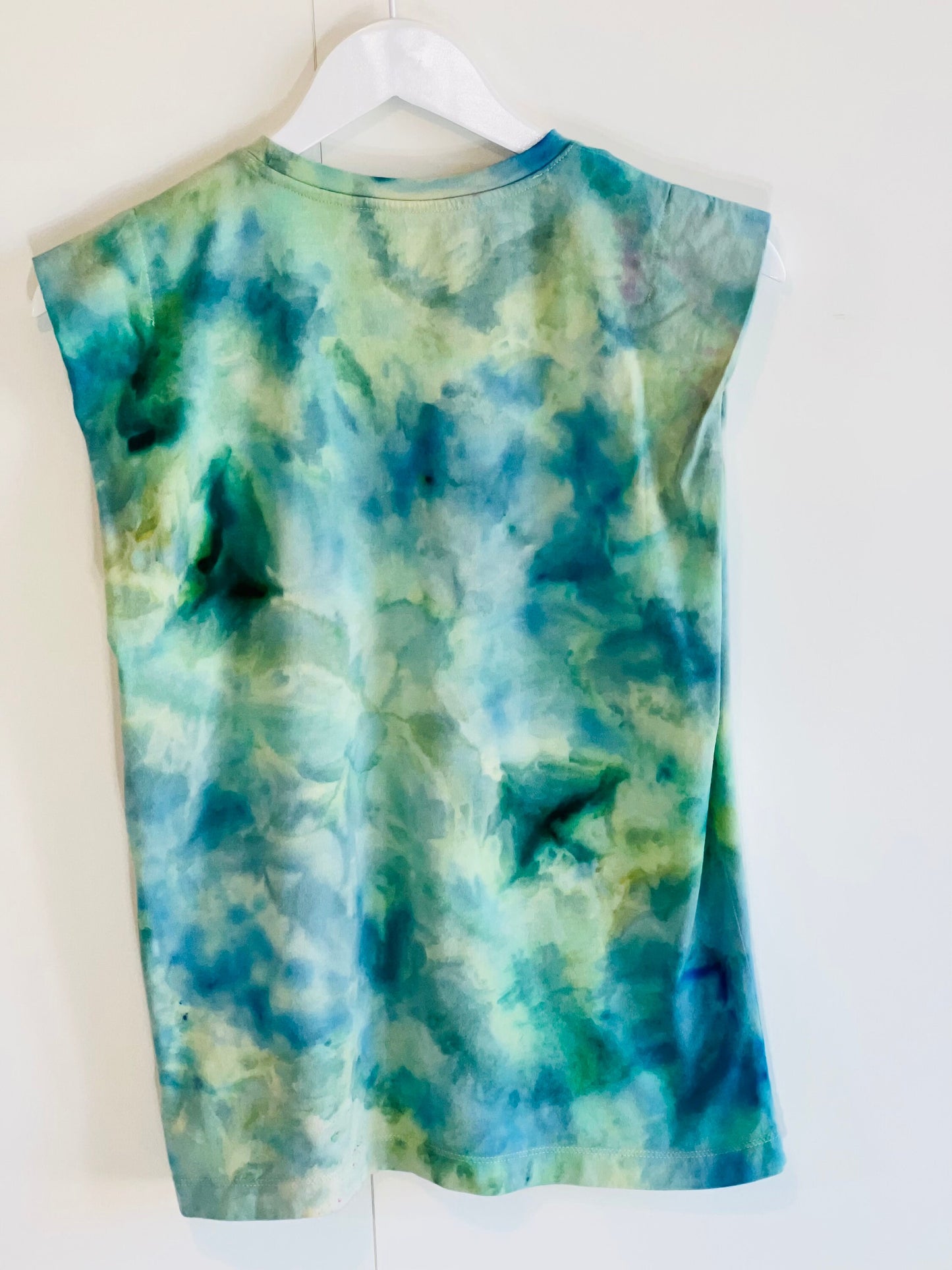 Ice dyed Yellow muscle tank top