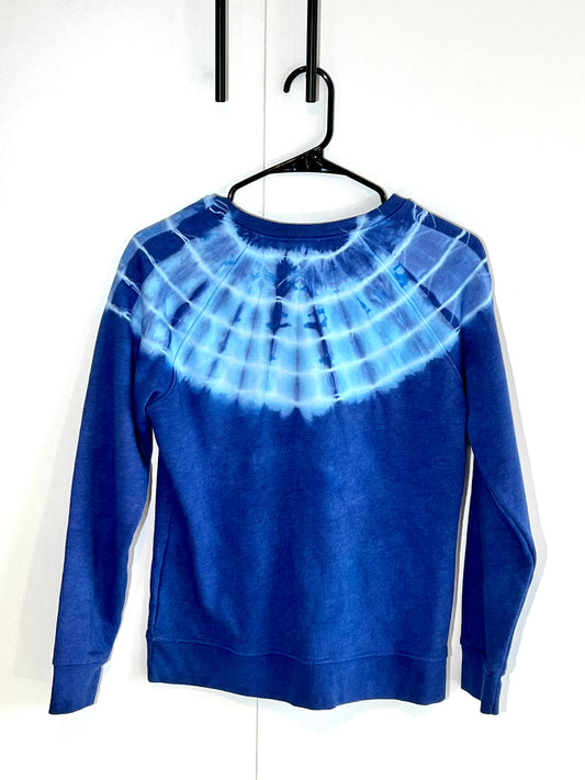 Blue collar hand dyed Women's sweatshirt