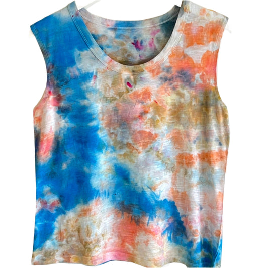 Monet inspired ice dyed tank top