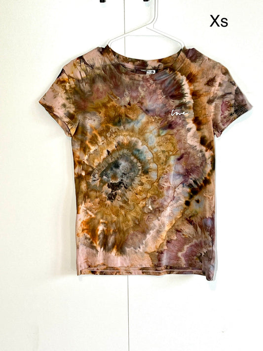 rose gold geode t-shirt hand dyed