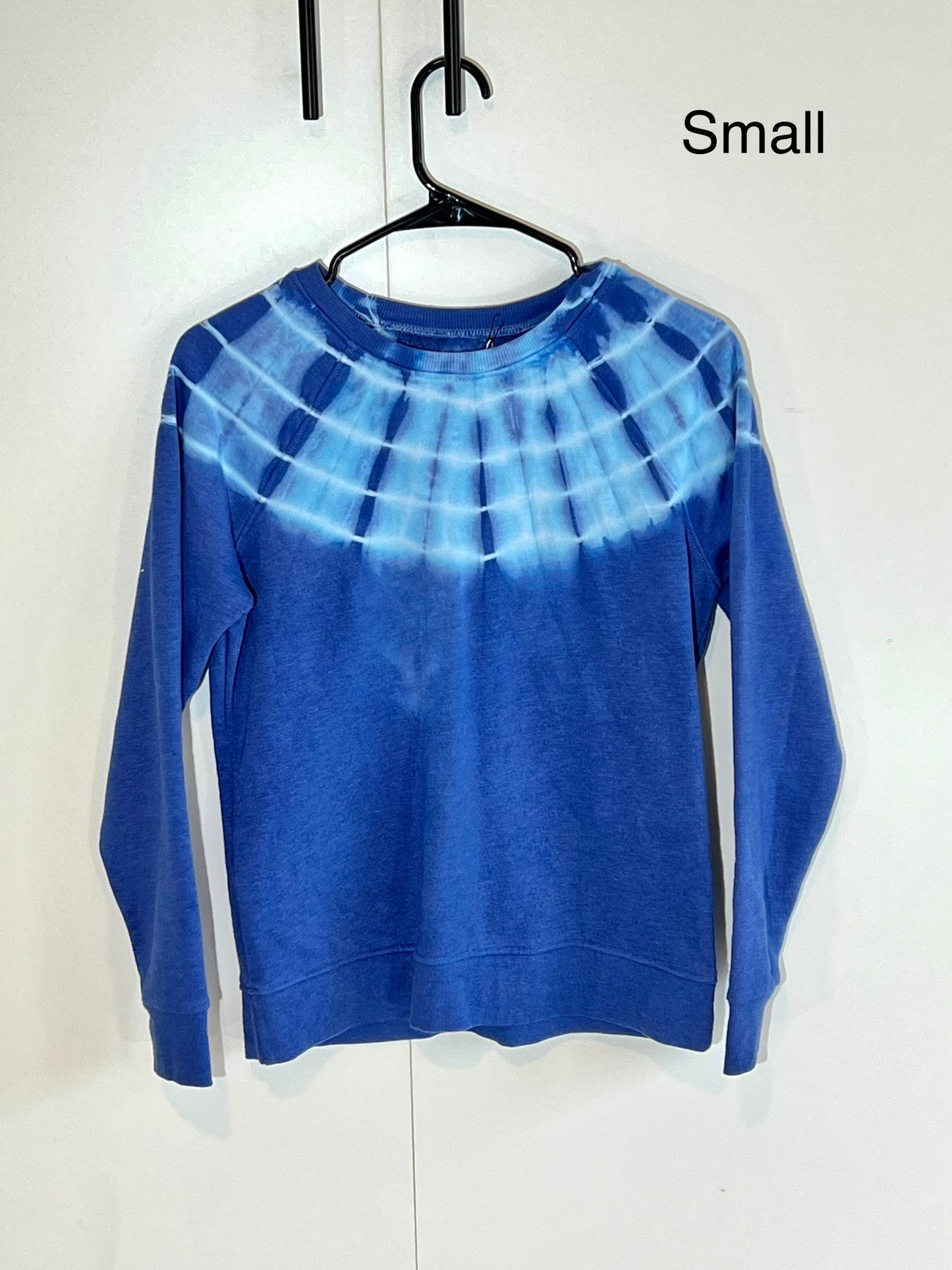 Blue collar hand dyed Women's sweatshirt