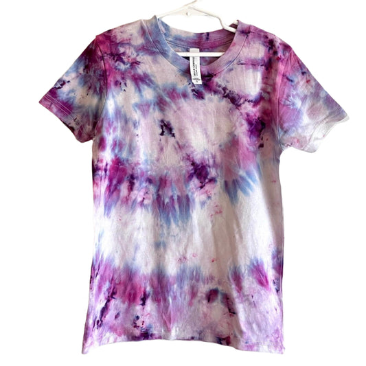 Purple and blue tie dye kids unisex shirt small 6-8