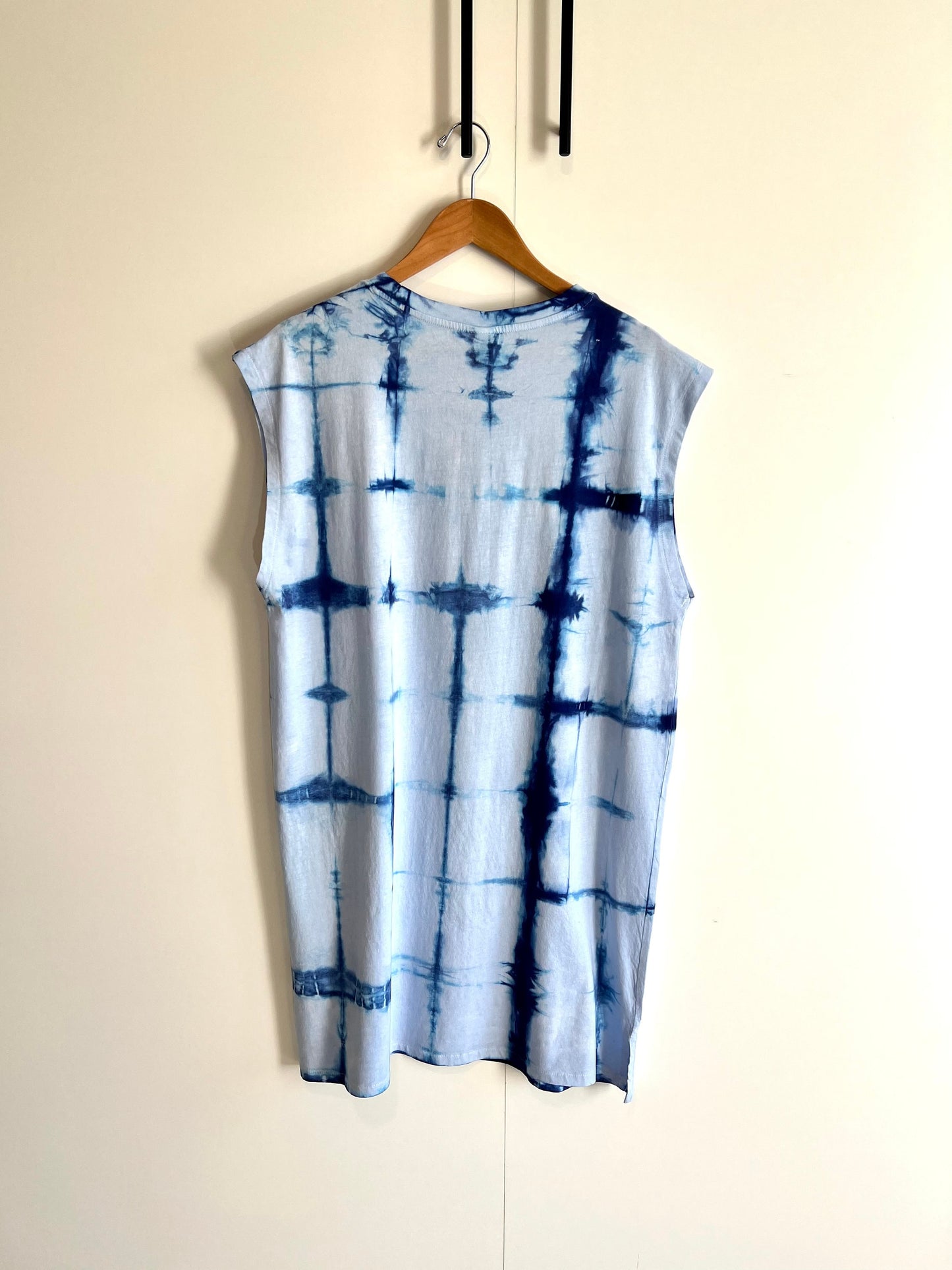 Indigo shibori tie dye summer dress