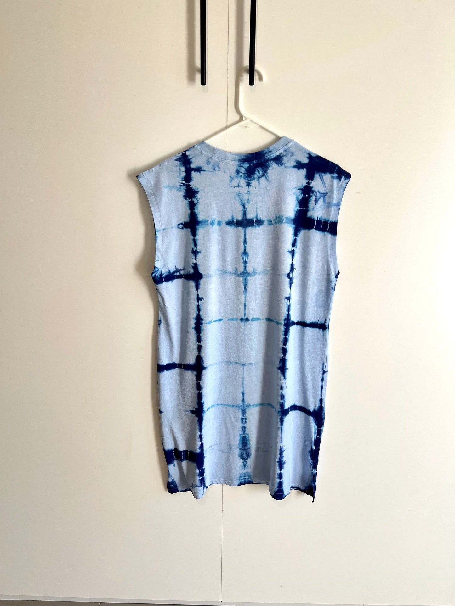 Indigo shibori tie dye summer dress