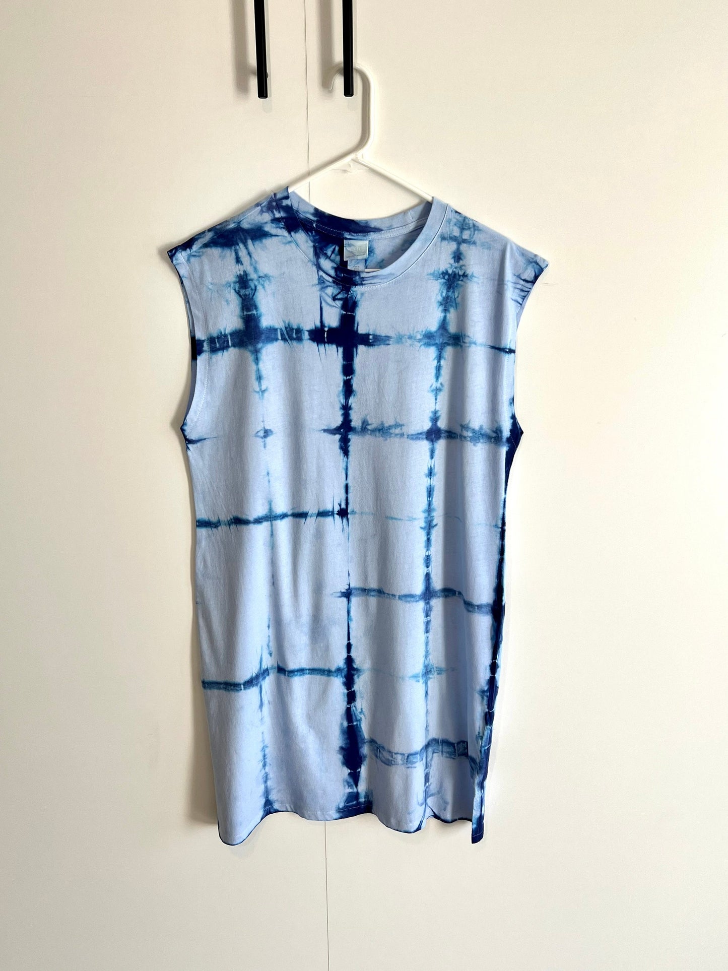 Indigo shibori tie dye summer dress