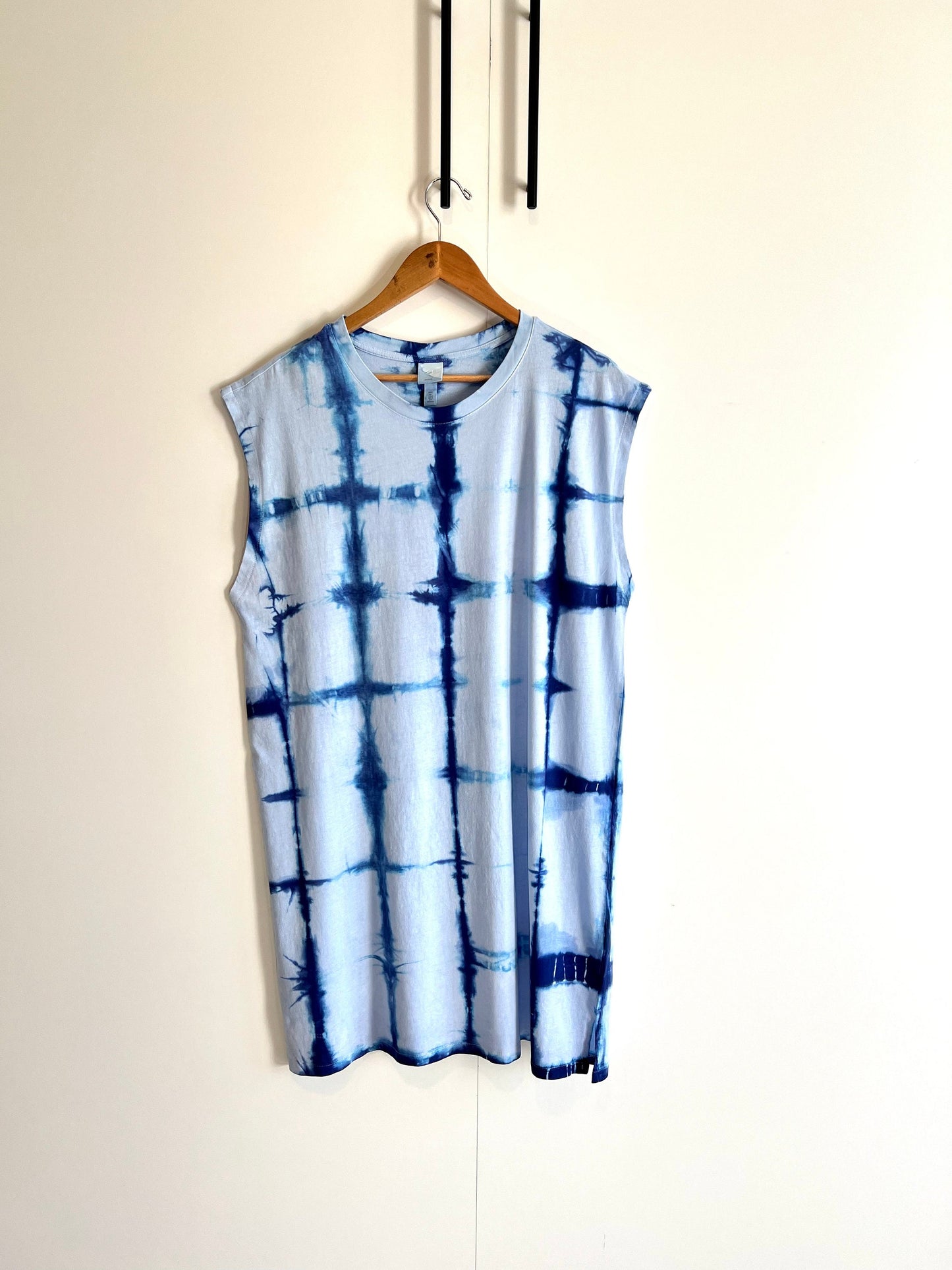 Indigo shibori tie dye summer dress