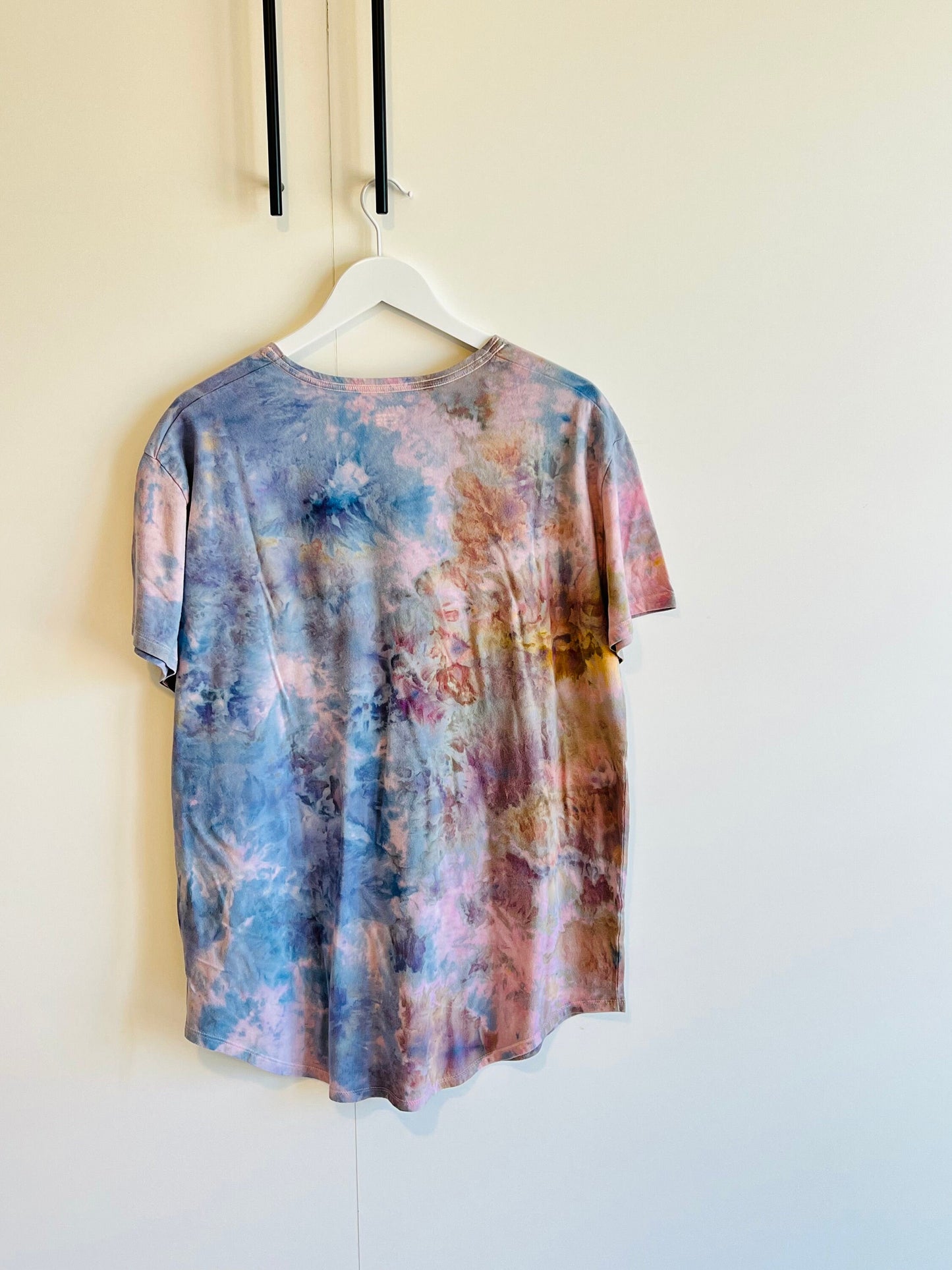 Dreamy pastel flowers ice dyed unisex t-shirt- large