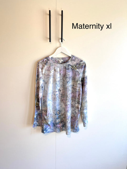 Astral maternity ice dyed long sleeve crew neck tee