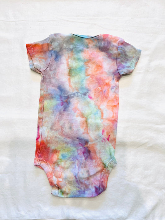 Rainbow sherbet ice dyed organic cotton onesie