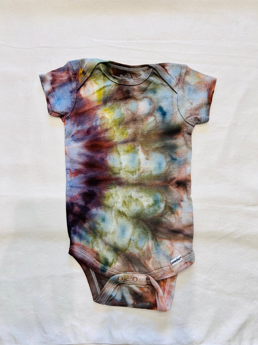 Fall ice dyed organic cotton onesie- 6-9 months