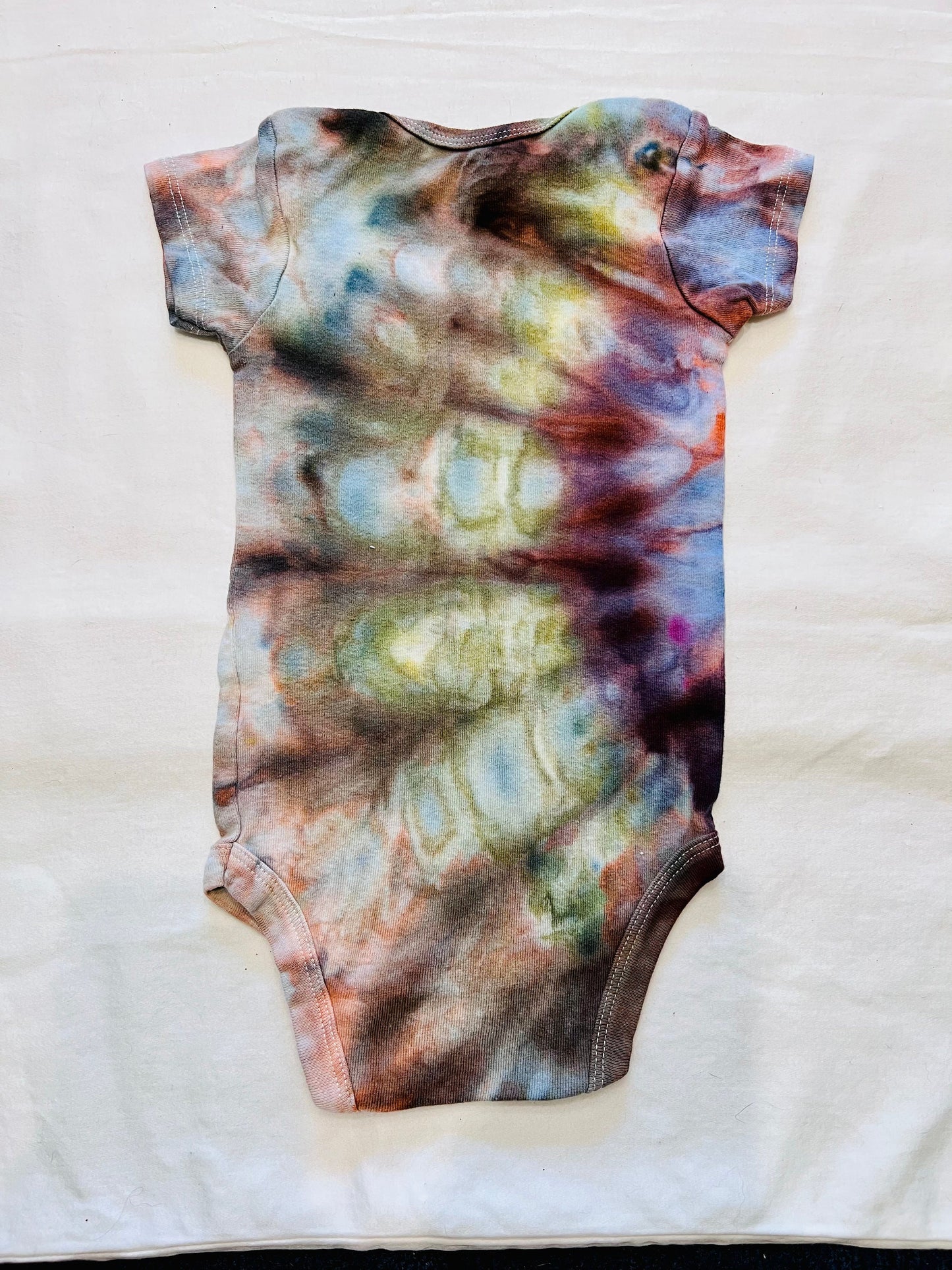 Fall ice dyed organic cotton onesie- 6-9 months