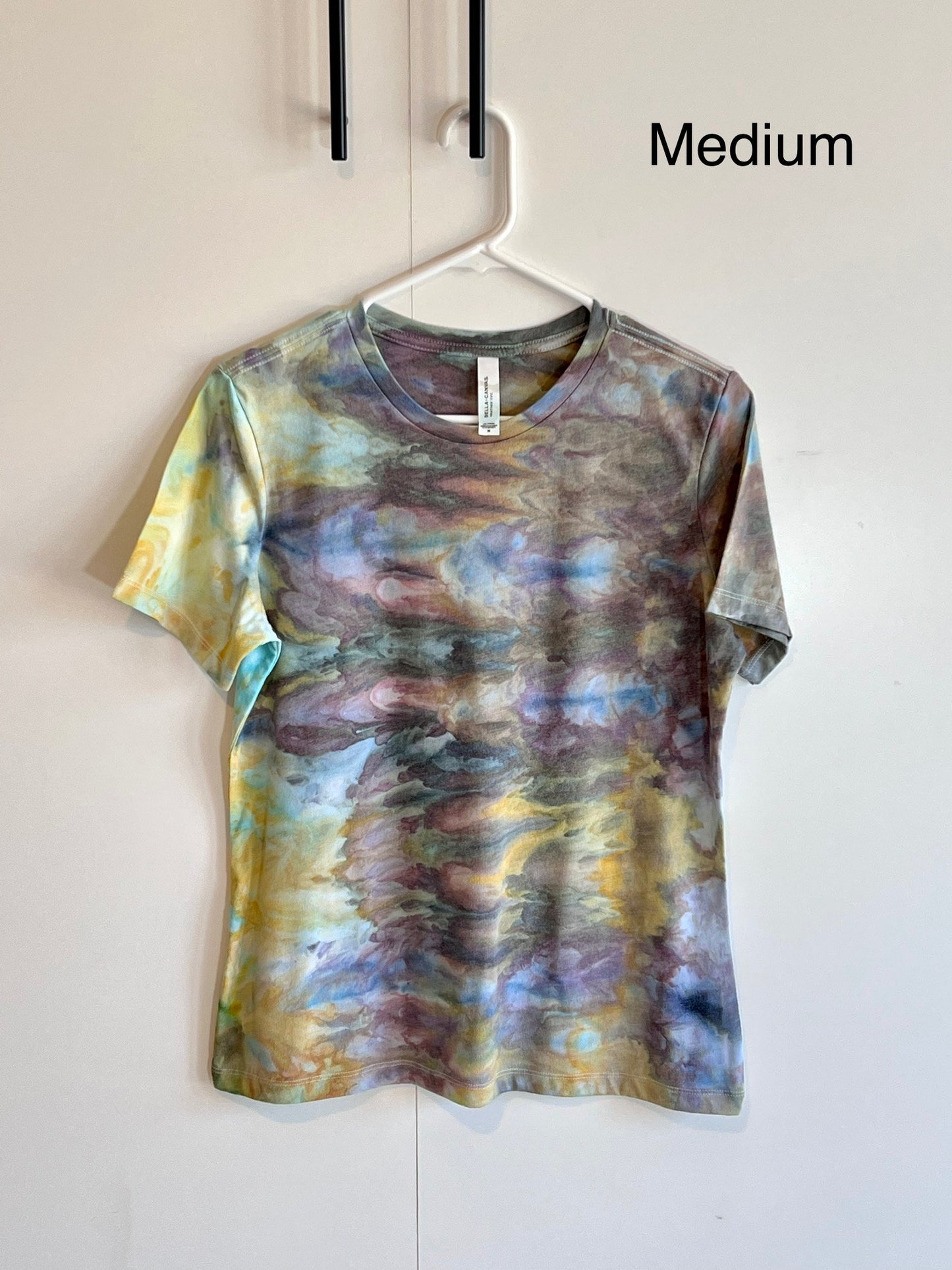 Yellow and blue ice dyed t-shirt- medium