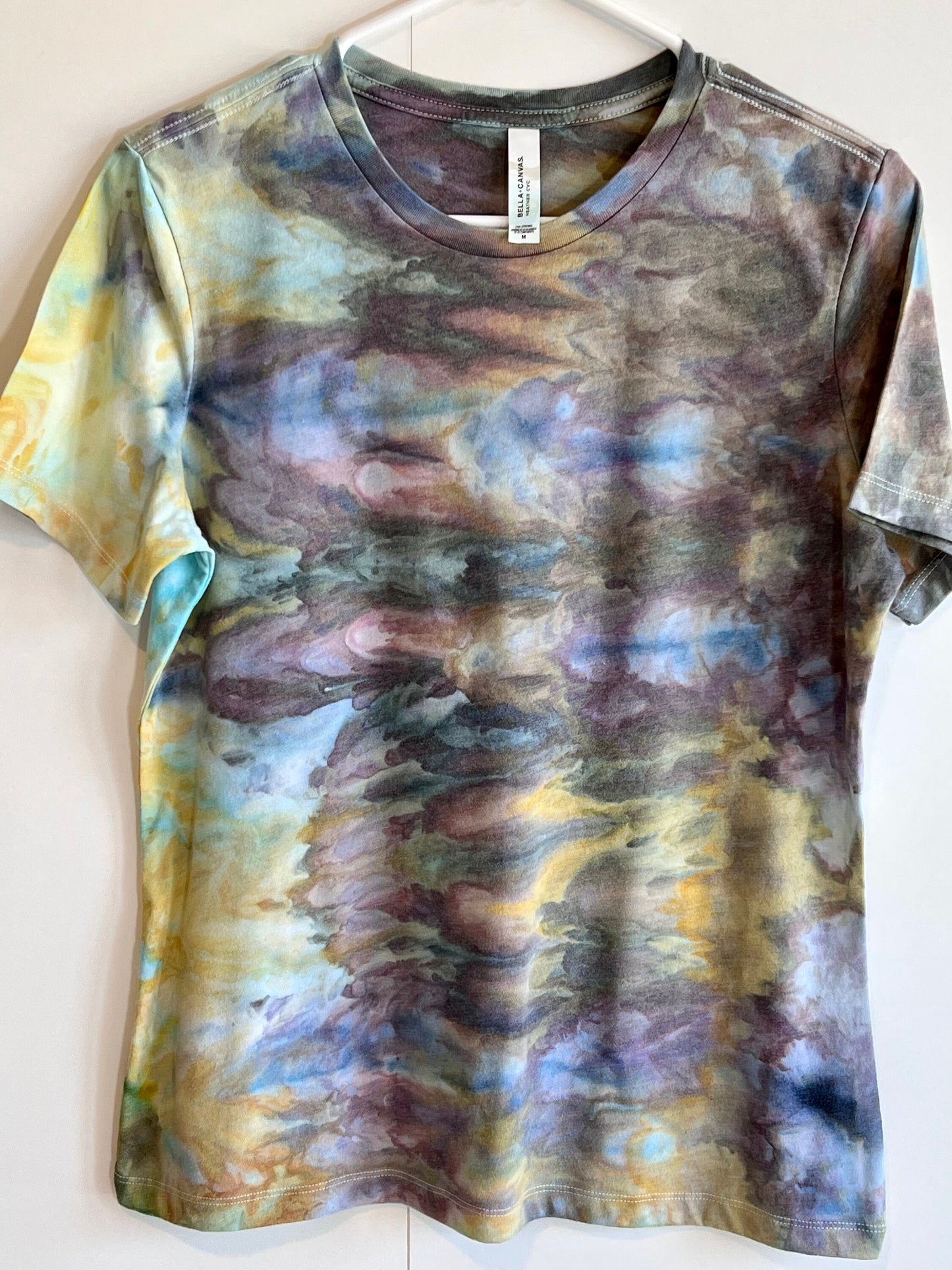 Yellow and blue ice dyed t-shirt- medium