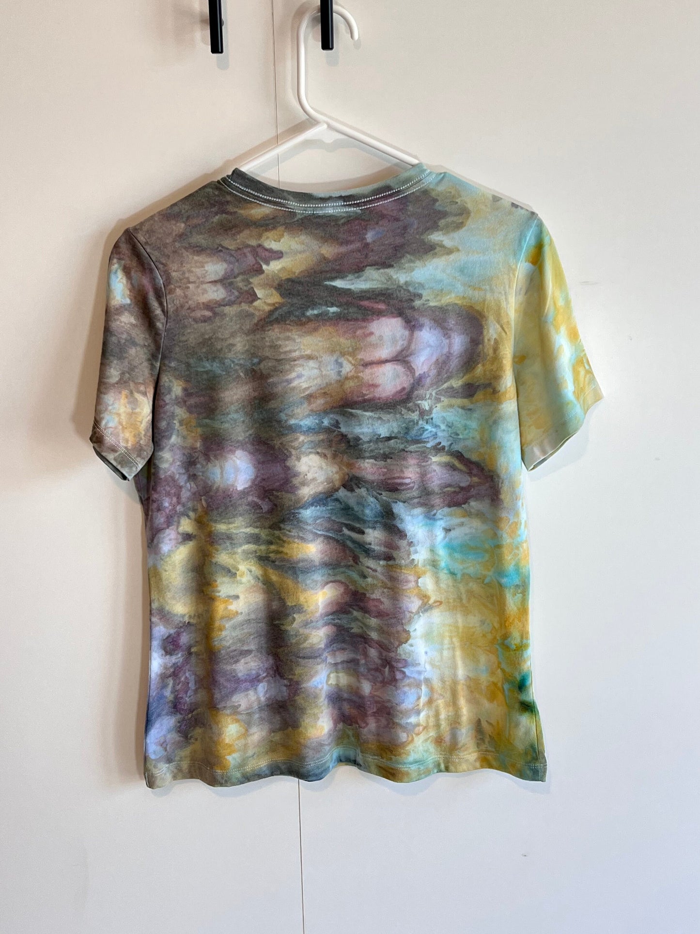 Yellow and blue ice dyed t-shirt- medium