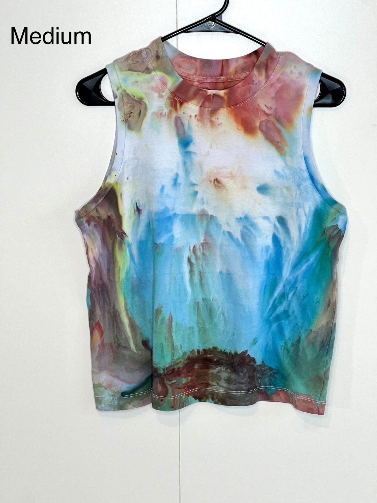 tie dye tank top- jewel tone MEDIUM