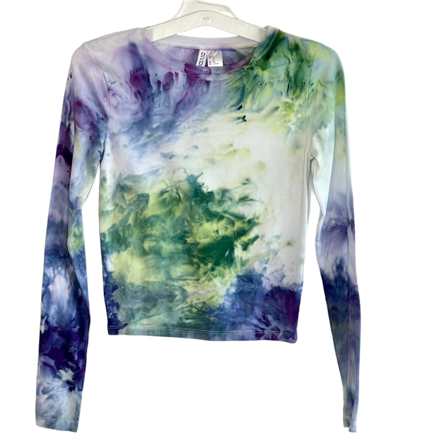 Mardi Gras tie dye crop top-SMALL