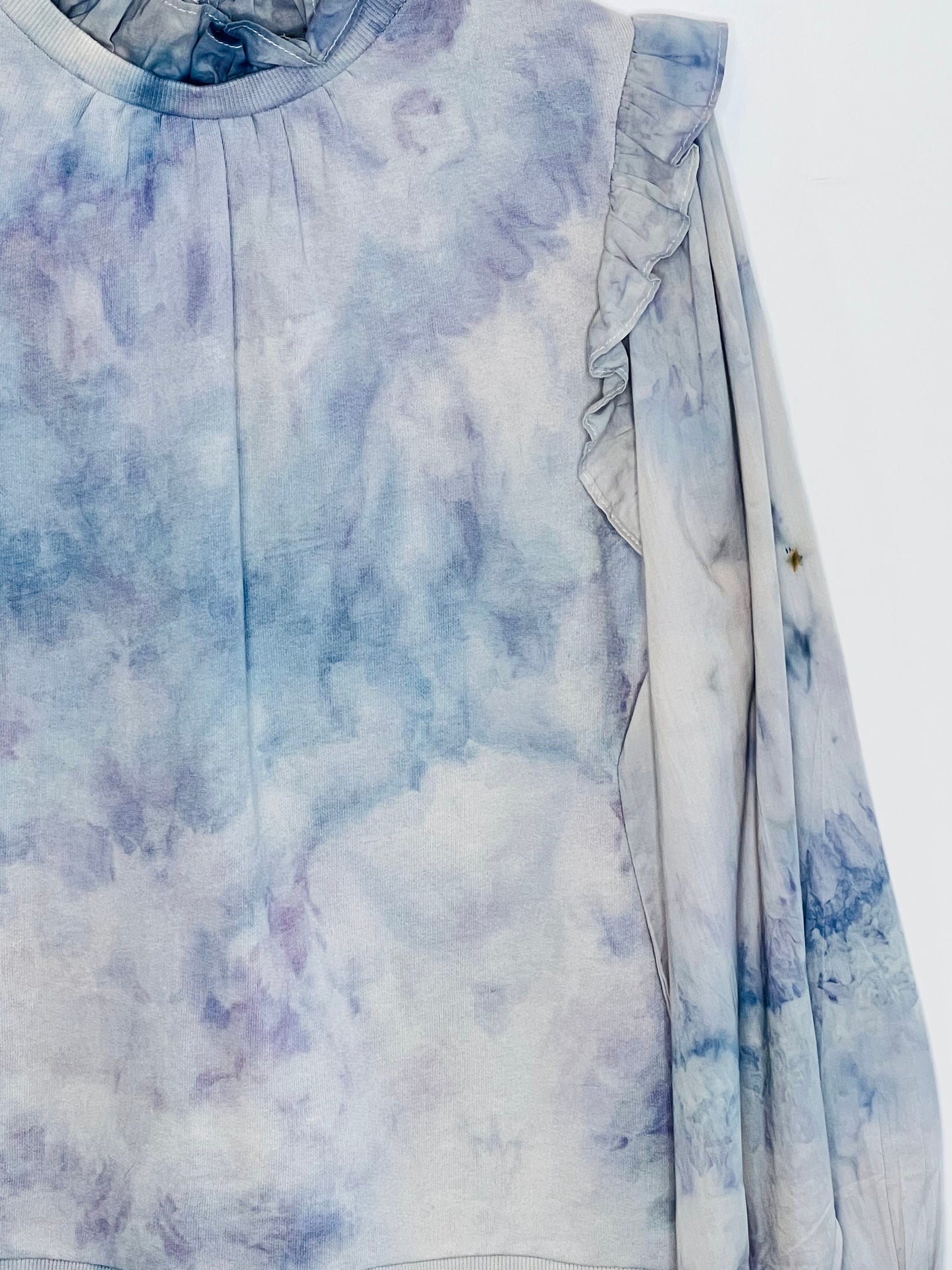 Blue purple ice dyed blouse- X-LARGE