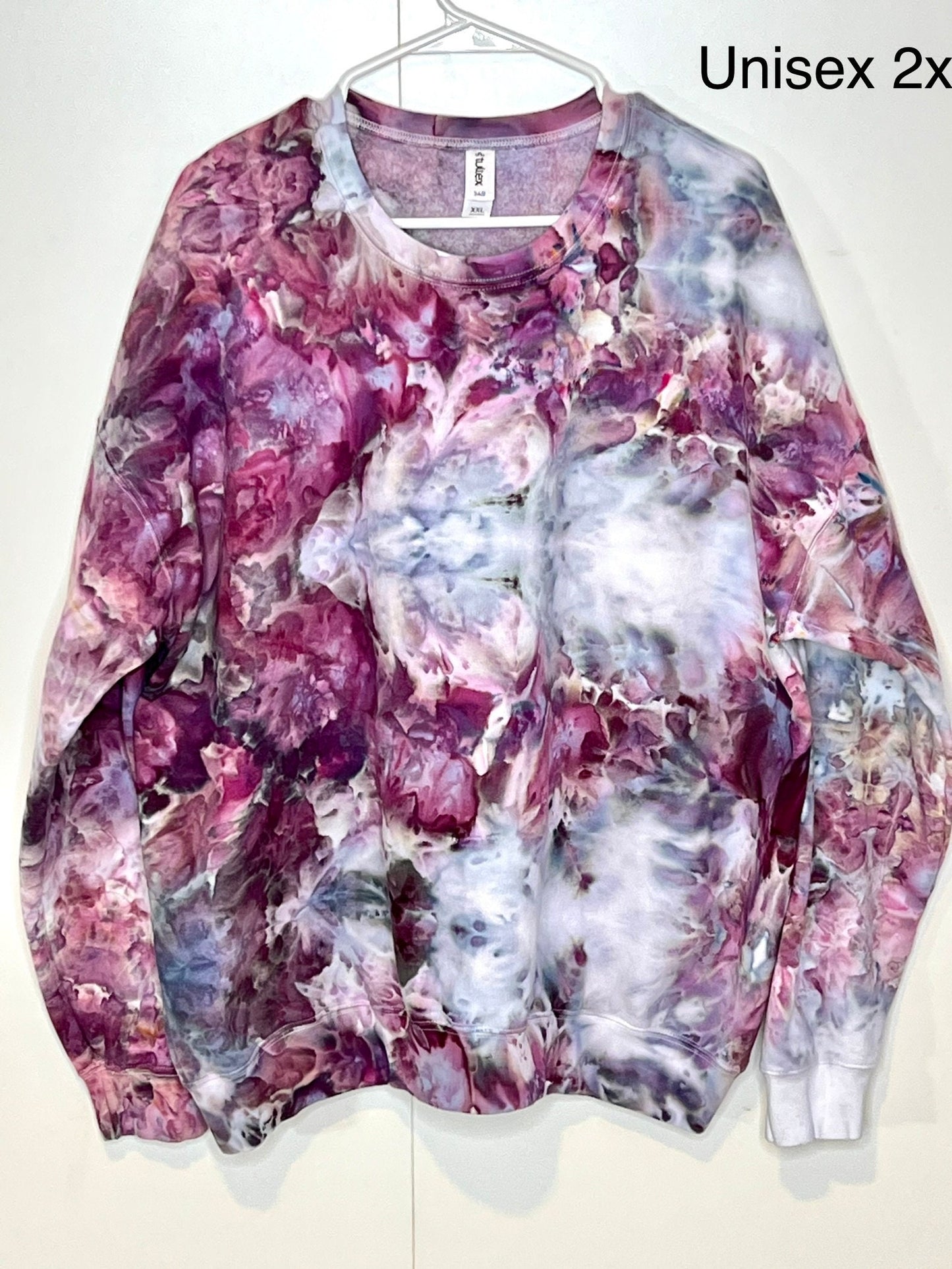 Cherry ice dyed unisex sweatshirt. 2xl