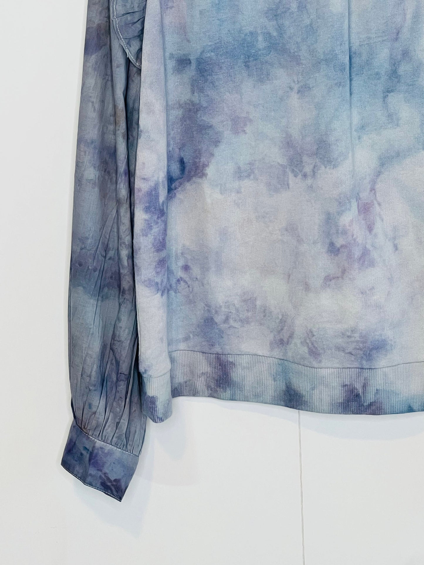 Blue purple ice dyed blouse- X-LARGE