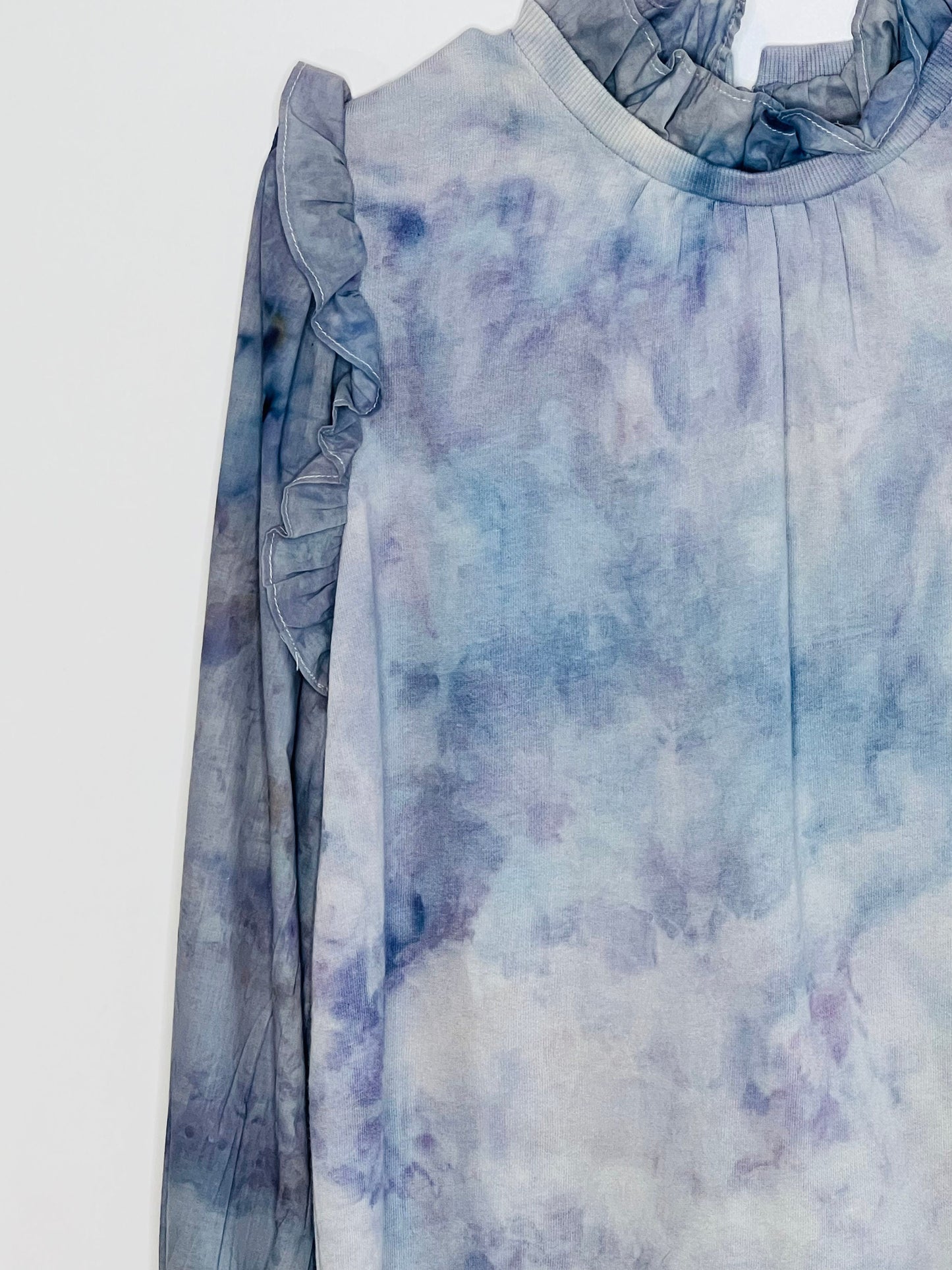 Blue purple ice dyed blouse- X-LARGE