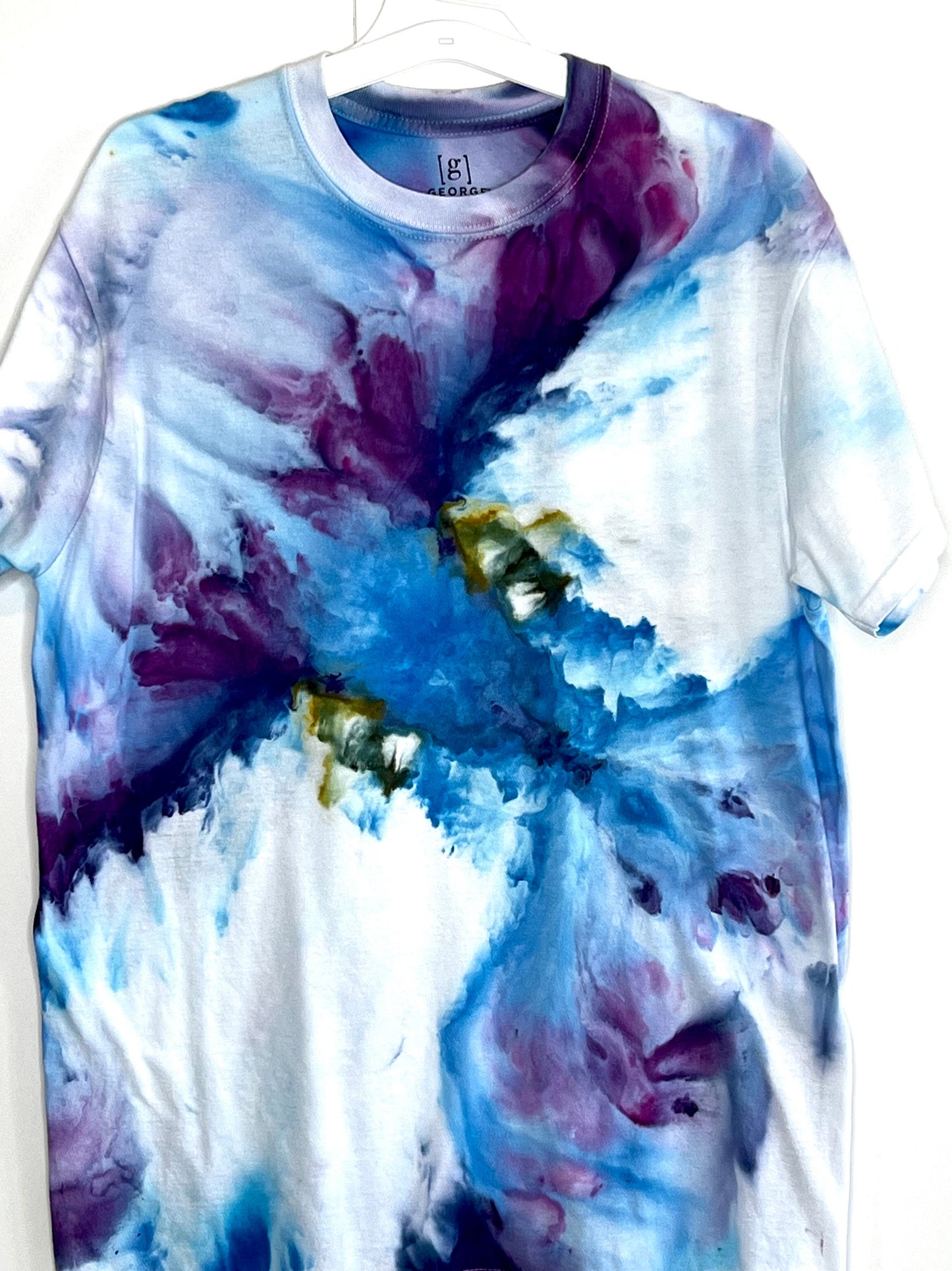 purple, blue, and green ice dyed unisex t-shirt- MEDIUM unisex