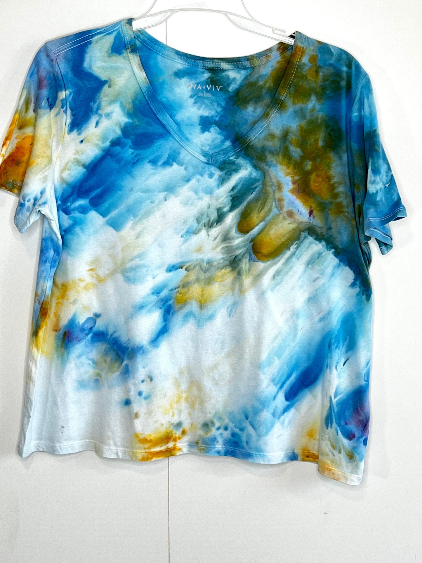 ocean vibes tie dye tee shirt- 1 X-large (plus size)