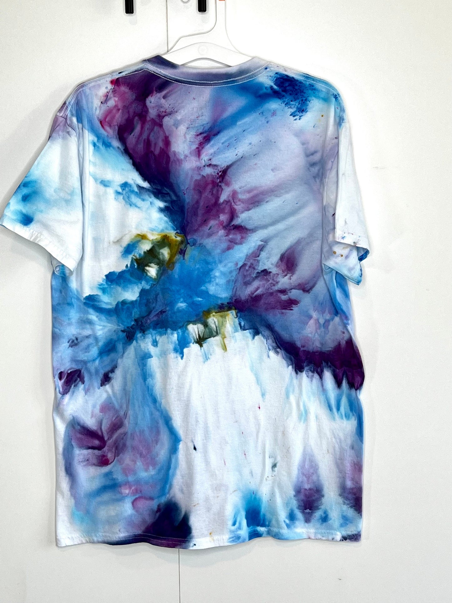 purple, blue, and green ice dyed unisex t-shirt- MEDIUM unisex