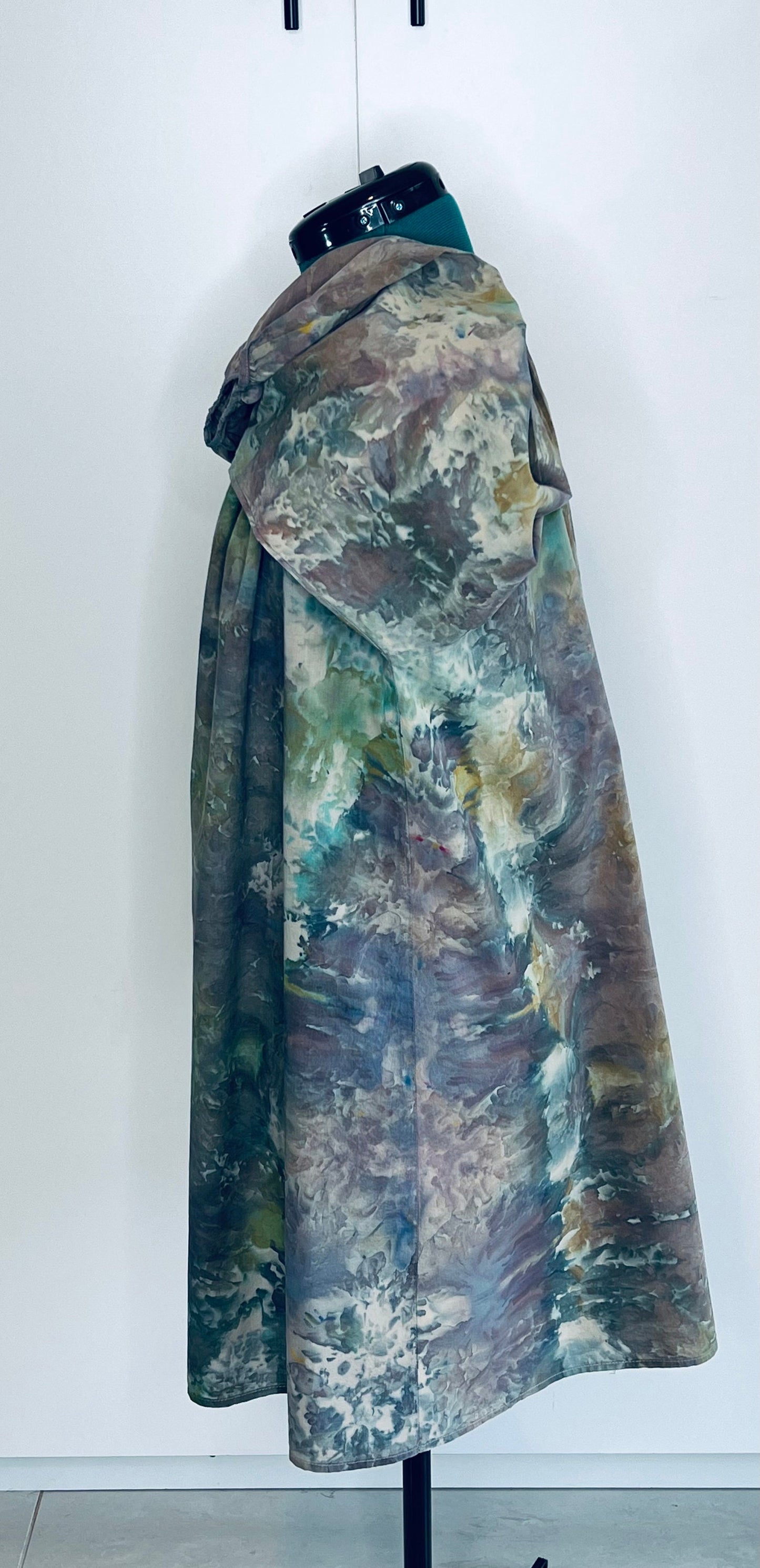 Reimagined peacock hand dyed dress - small