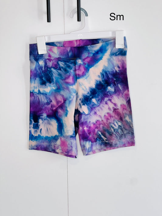 Purple ice dyed bike shorts- small